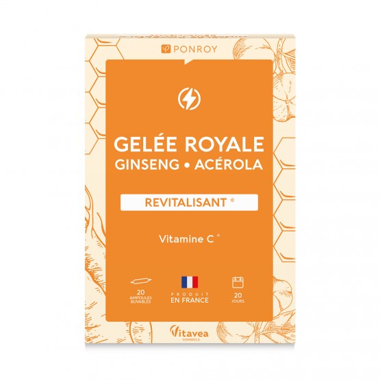 YVES PONROY - Ampoules de gelée royale- Ginseng - Acérola