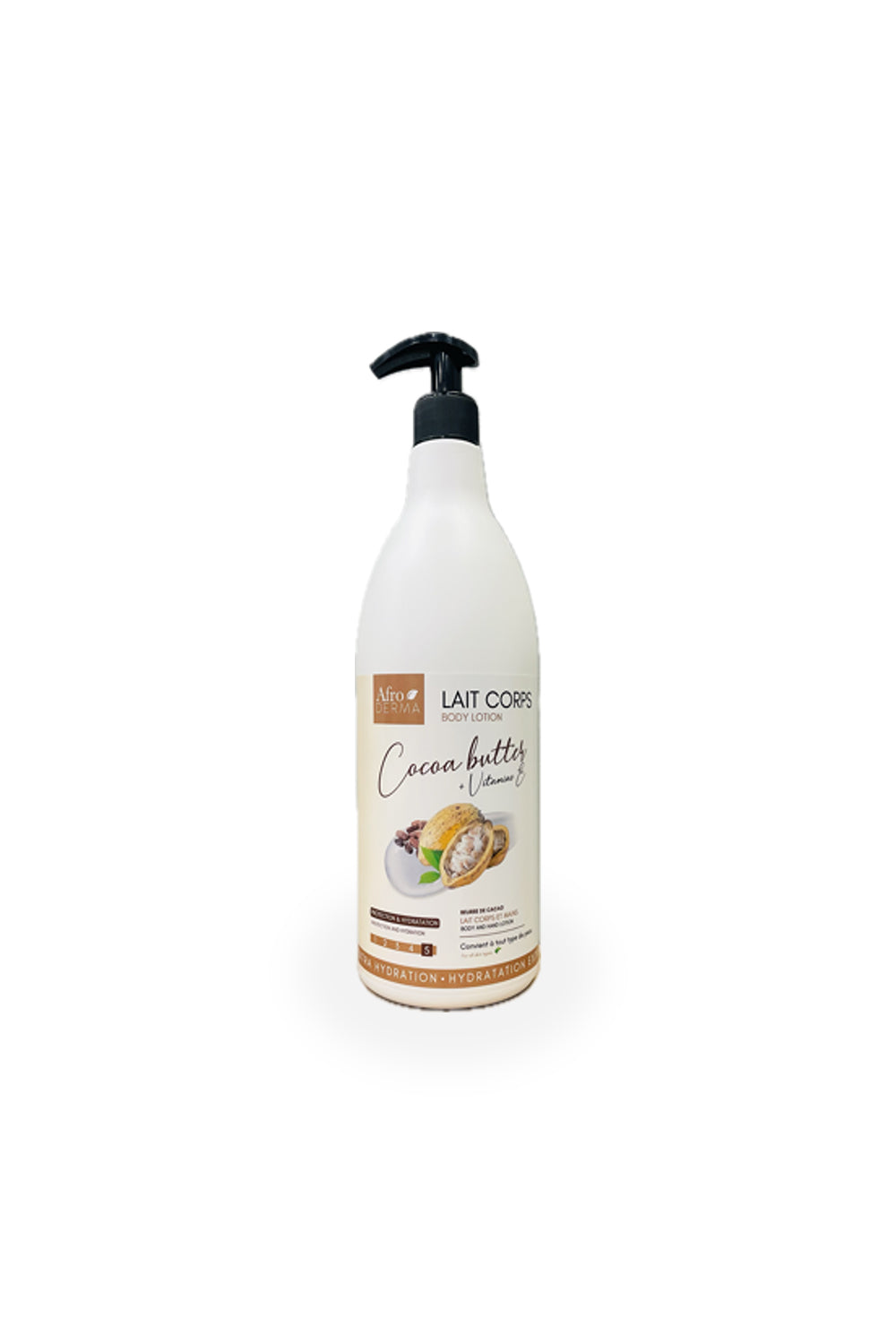 Lait Corps et Mains - Beurre de Cacao + Vitamine E - 1L