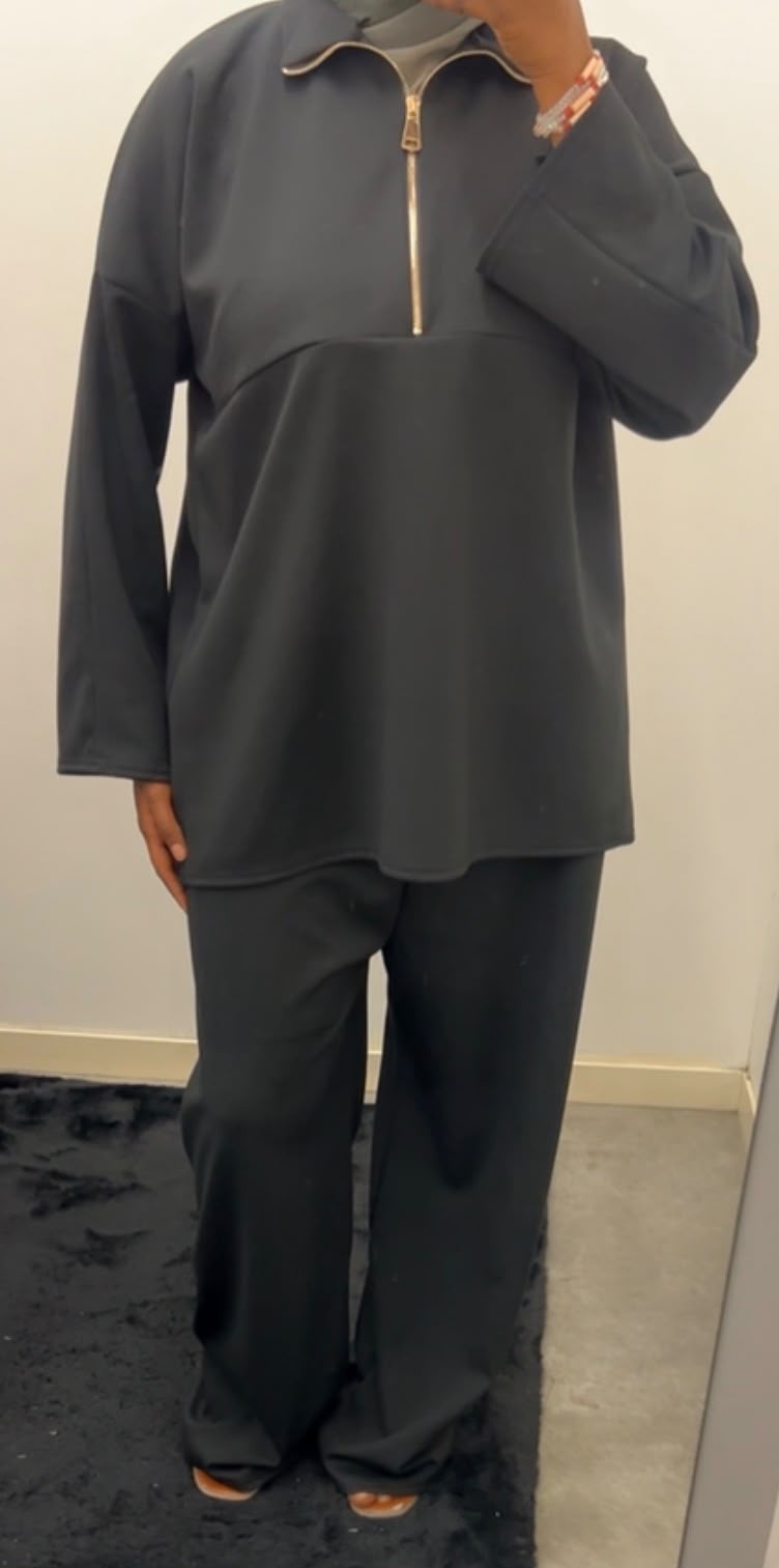 Ensemble sport chic zippé
