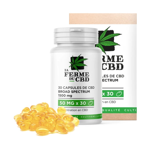 La ferme du CBD - CBD Broad Spectrum 1500mg - 30 GÉLULES CBD 50MG