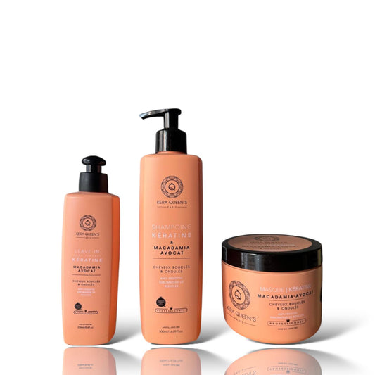 Rituel Kératine et Macadamia Avocat - Shampoing 500ml + Masque 500ml + Leave-In 250ml