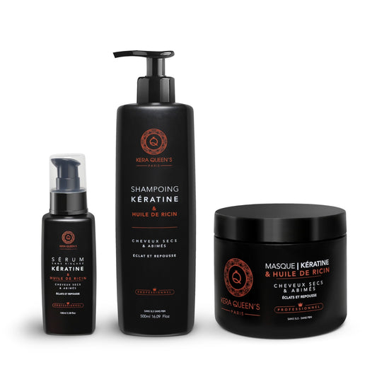 Rituel Kératine et Ricin - Shampoing 500ml + Masque 500ml + Sérum 100ml