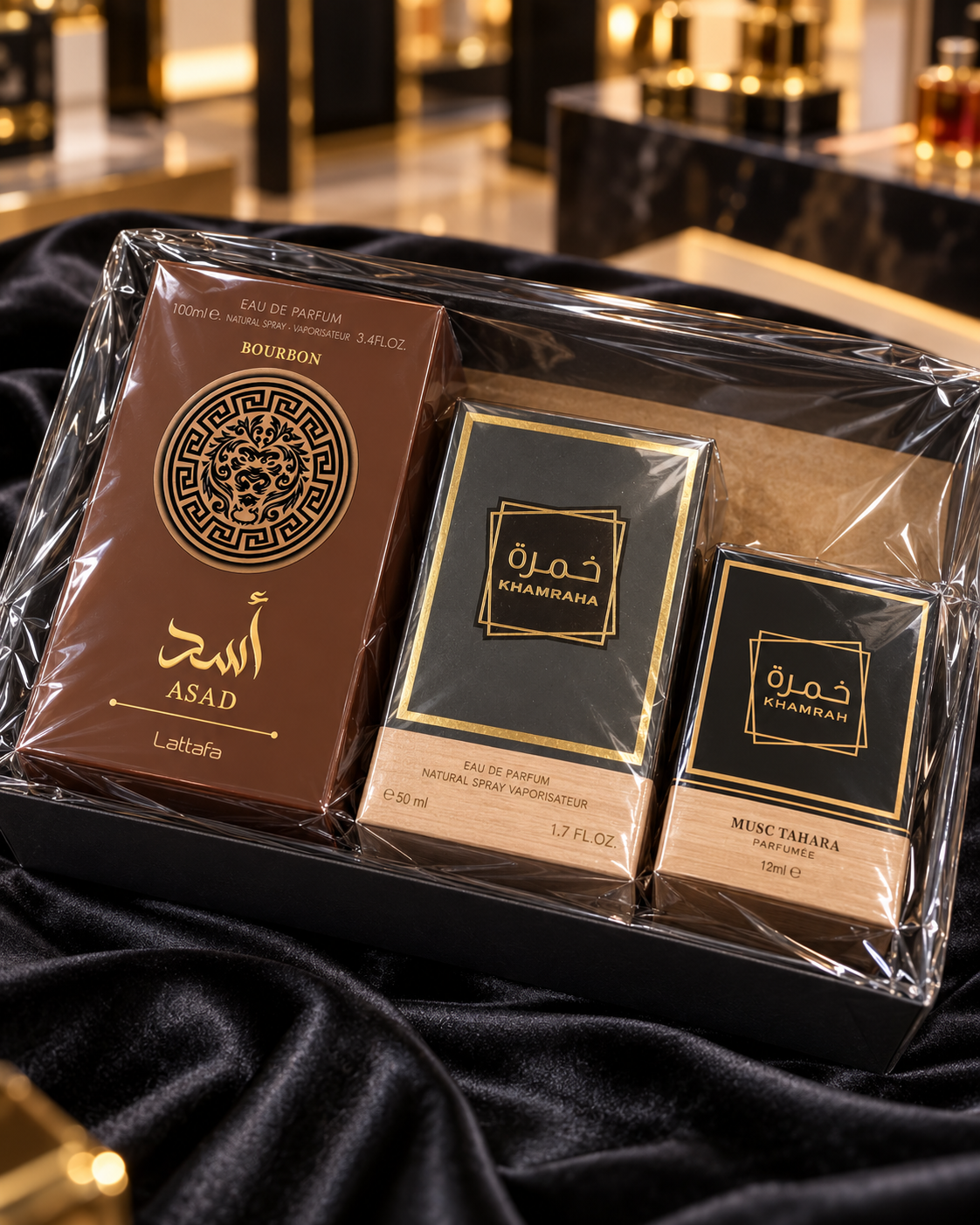 Coffret Cadeau personnalisé - Parfum 100ml + mini parfum 30ml + Musc 12ml