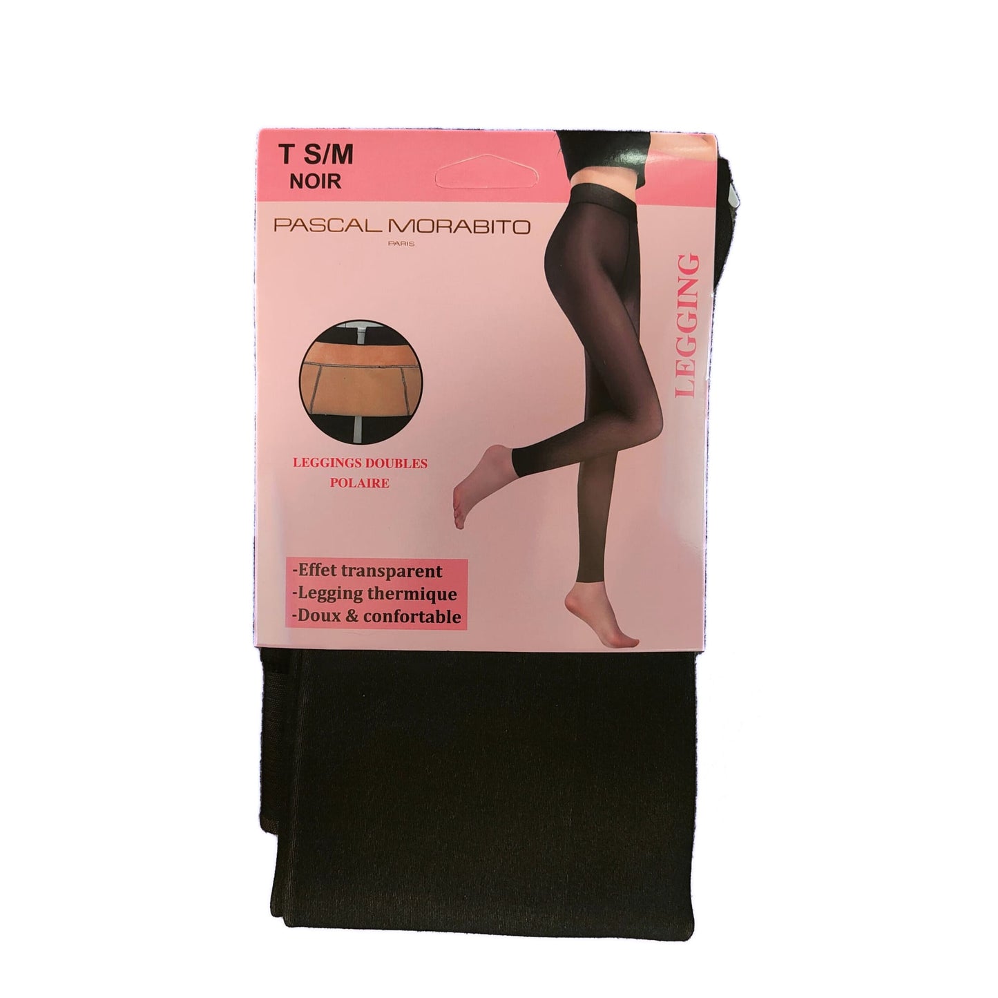Legging Femme Doublé Polaire – Pascal MORABITO – Effet Transparent – Noir