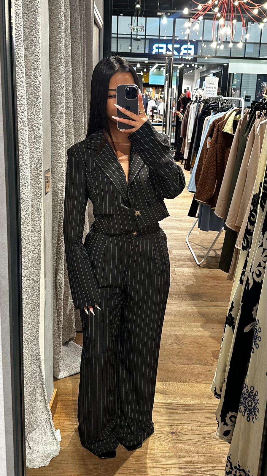 Ensemble Tailleur Rayé - NOIR