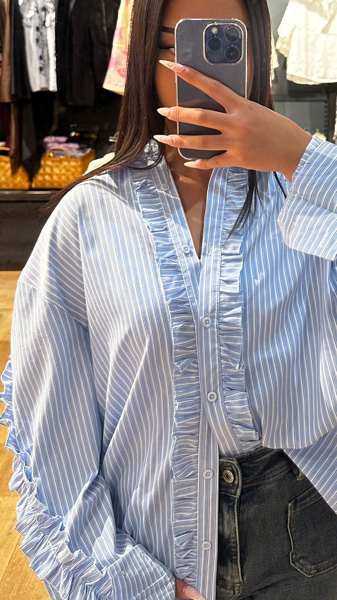 Chemise à rayure manche longue