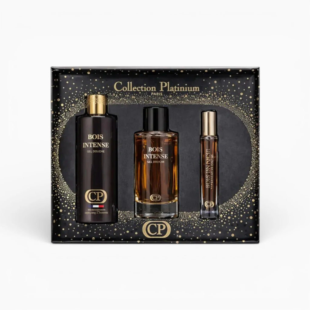 Coffret Les Essentiels - Bois Intense - Parfum 100ml + Parfum 10ml + Gel Douche 250ml