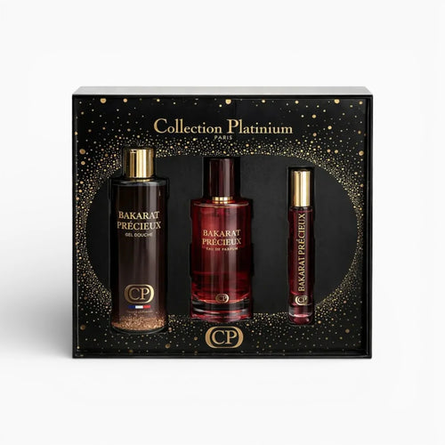 Coffret Les Essentiels - Bakarat Précieux - Parfum 100ml + Parfum 10ml + Gel Douche 250ml