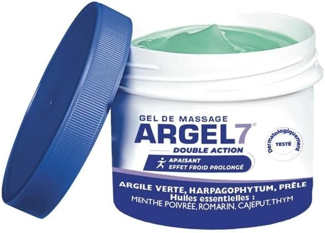 NaturAvignon - Pot Argel 7 Double Action – Gel de Massage Effet Froid - 120 ml